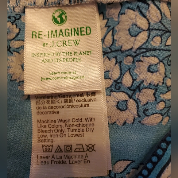 J. Crew White & Blue Block-Print Artist Top - Picture 10 of 13